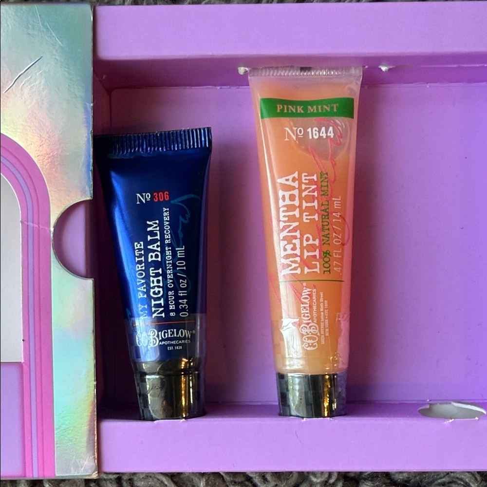 Bath & Body Works Mentha Lip Tint in Pink Mint and My Favorite Night Balm Set